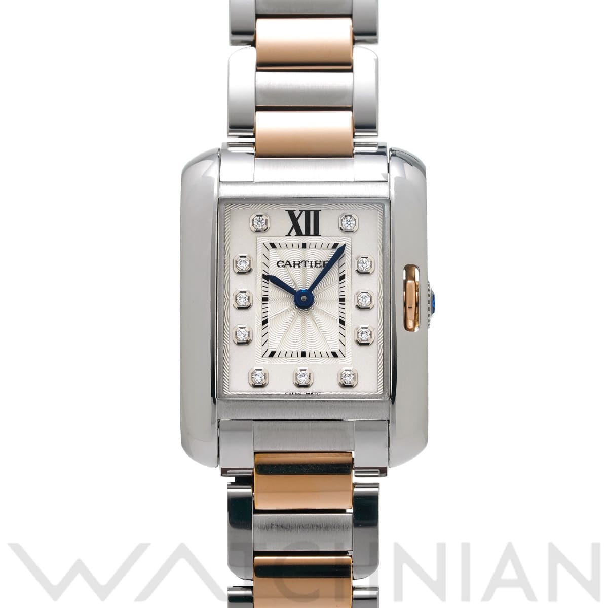 カルティエ タンク アングレーズ SM WT100024 シルバー/ダイヤモンド レディース 時計 【中古】【wristwatch】
