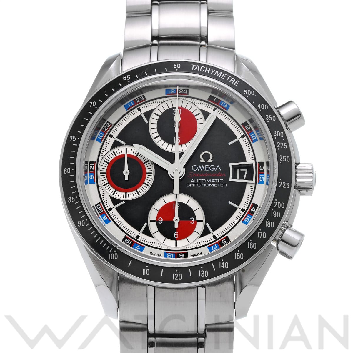 オメガ スピードマスター デイト 3210.52 ブラック/レッド メンズ 時計 【中古】【wristwatch】