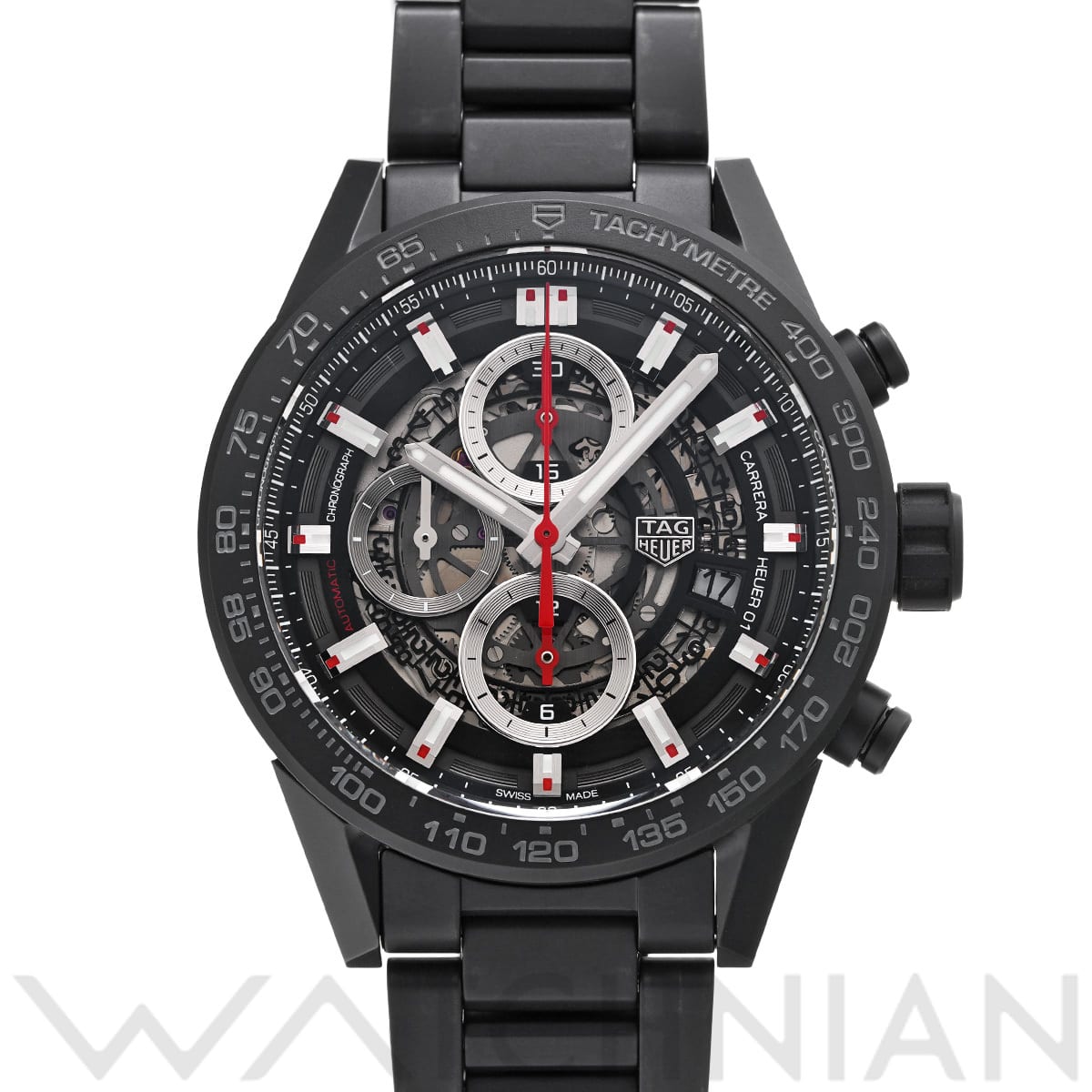 タグ ホイヤー カレラ キャリバーホイヤー01 クロノグラフ CAR2090.BH0729 スケルトン メンズ 時計 【中古】【wristwatch】