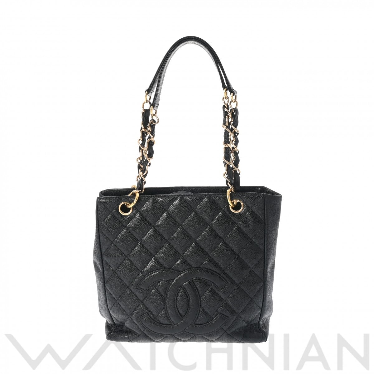 シャネル PTT チェーントート ブラック/ゴールド金具 A18004 キャビアスキン レディース バッグ 【中古】【bag】