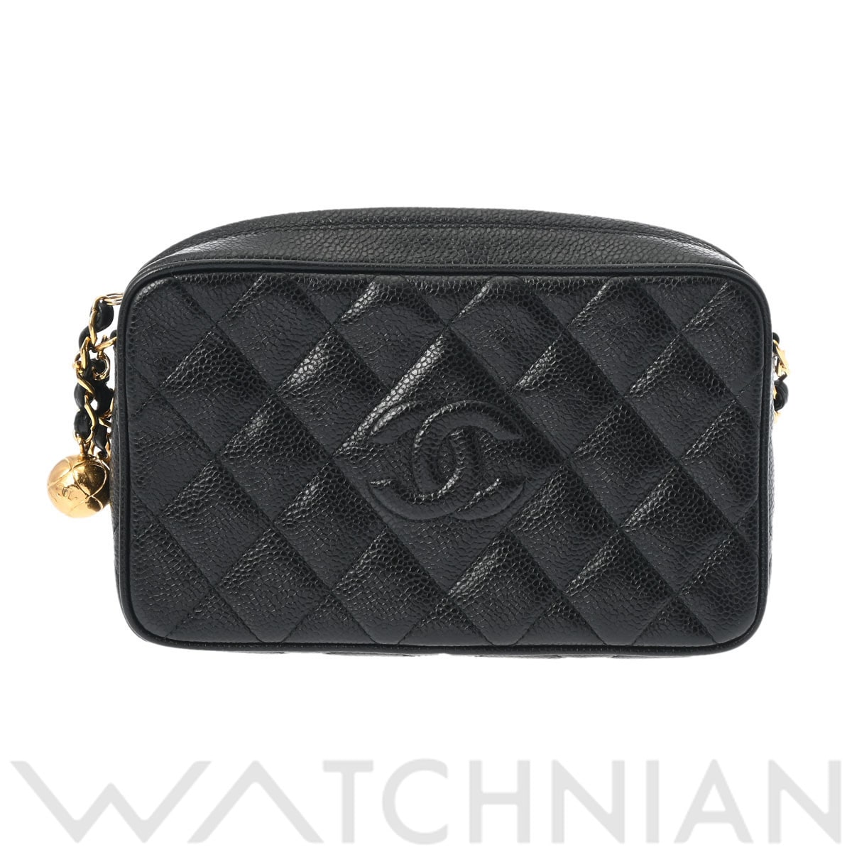 シャネル マトラッセ チェーンショルダー ブラック/ゴールド金具 キャビアスキン レディース バッグ 【中古】【bag】