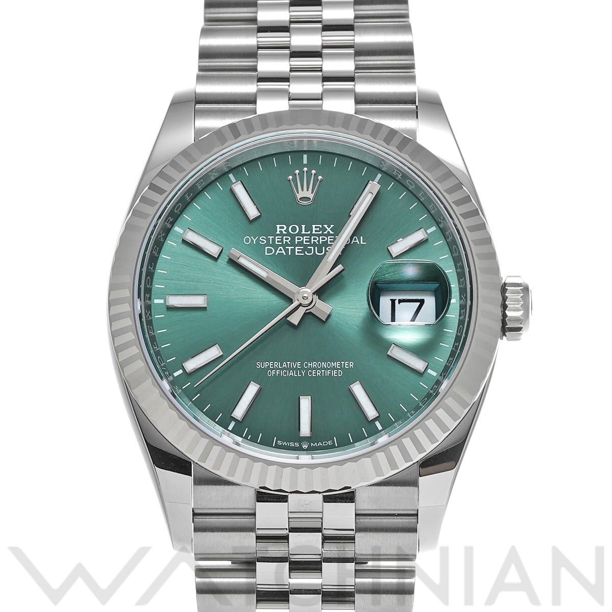ロレックス デイトジャスト 36 126234 ミントグリーン メンズ 時計 【中古】【wristwatch】