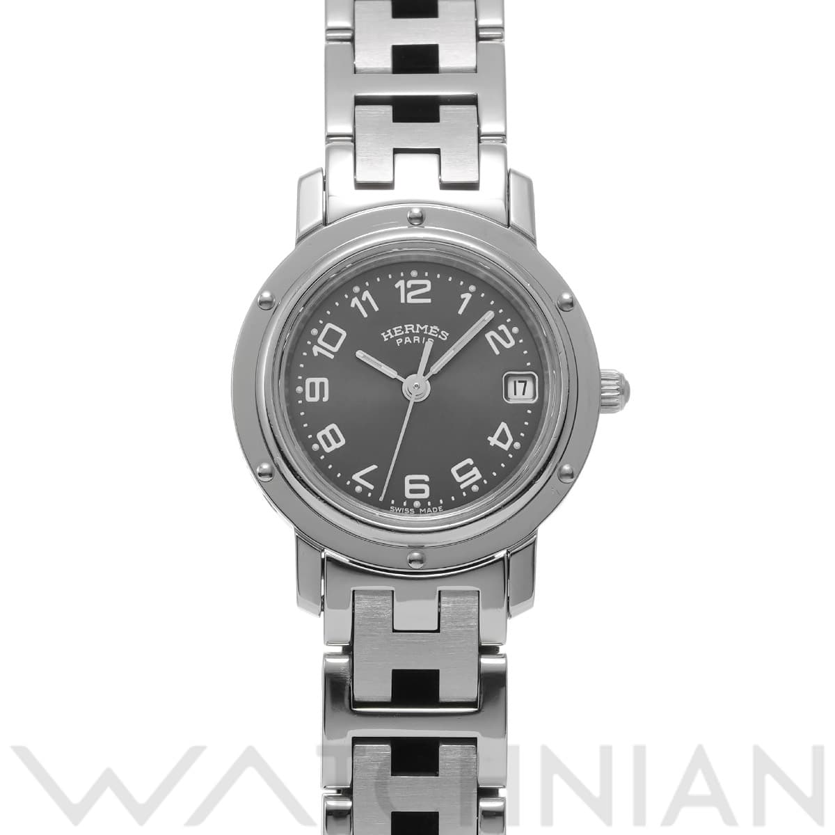 エルメス クリッパー CL4.210.230/3758 グレー レディース 時計 【中古】【wristwatch】