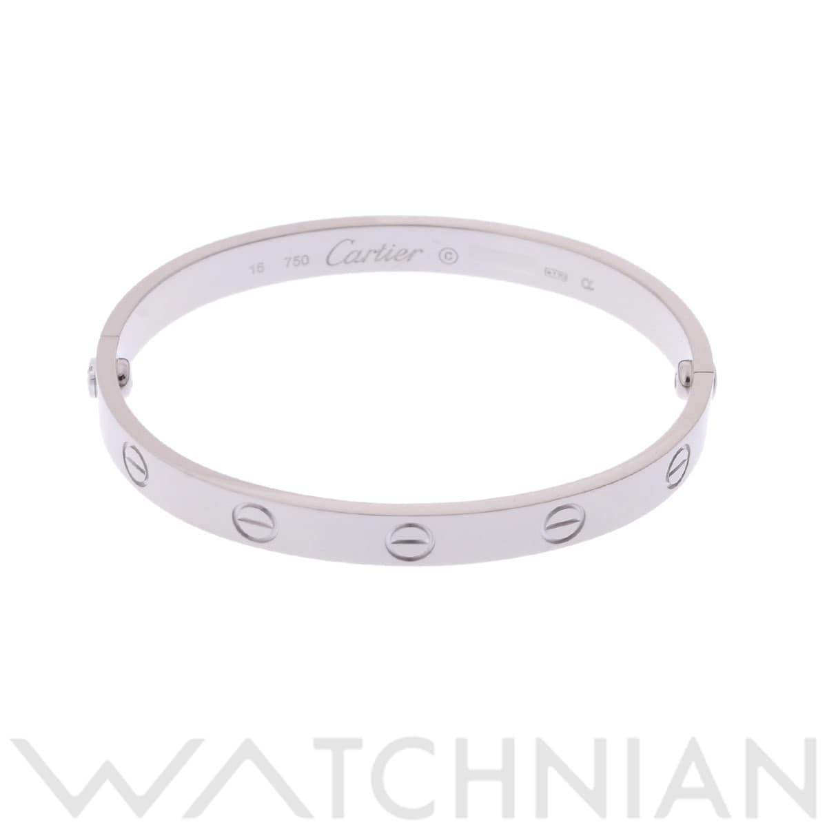 カルティエ ラブブレスレット #16 旧型 シルバー K18ホワイトゴールド WG レディース ジュエリー 【中古】【jewelry】