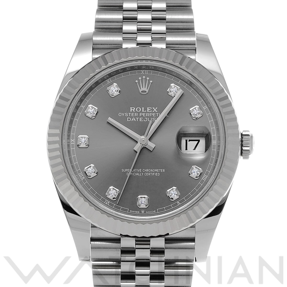 ロレックス デイトジャスト 41 126334G スレート/ダイヤモンド メンズ 時計 【中古】【wristwatch】