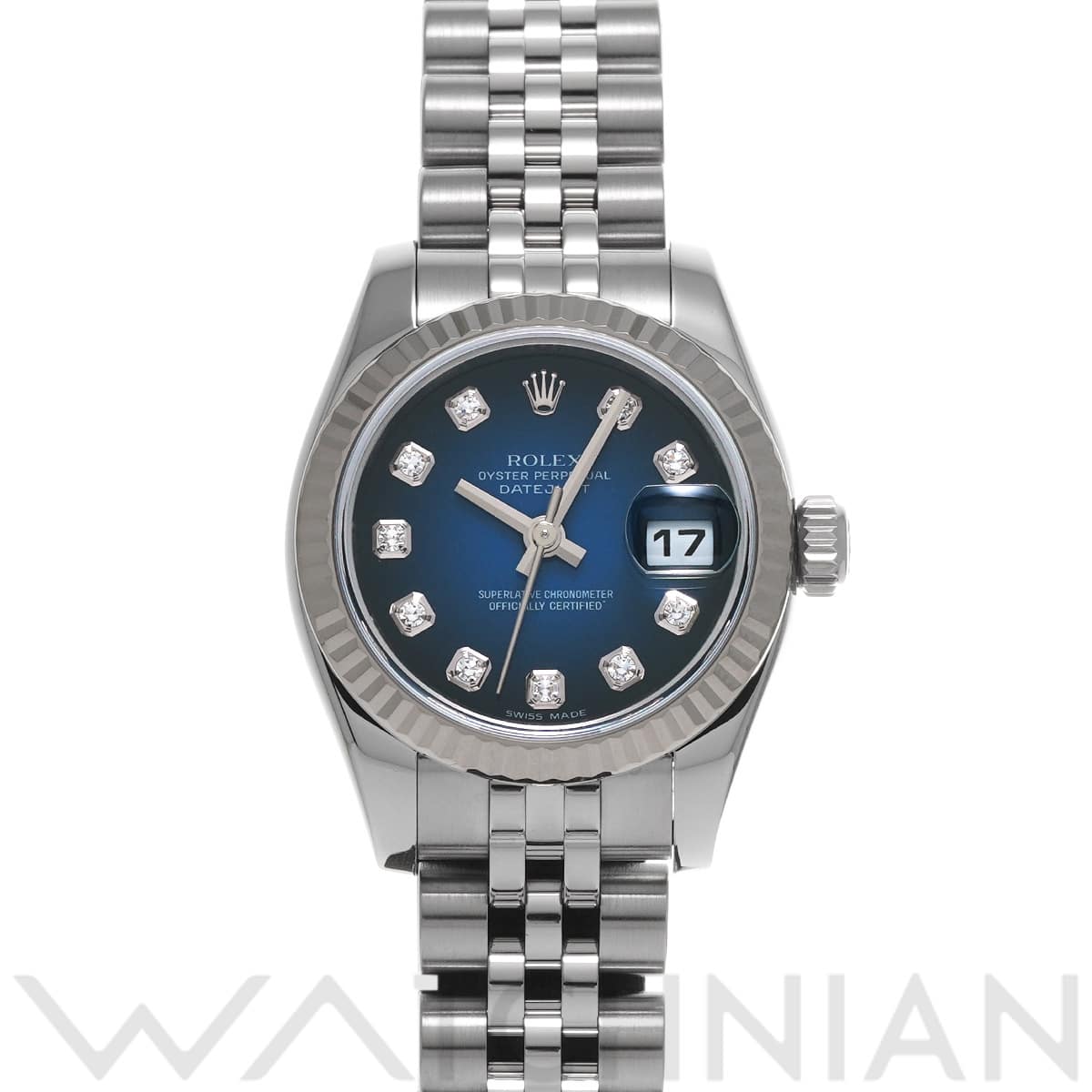 ロレックス デイトジャスト 179174G ブルー・グラデーション/ダイヤモンド レディース 時計 【中古】【wristwatch】