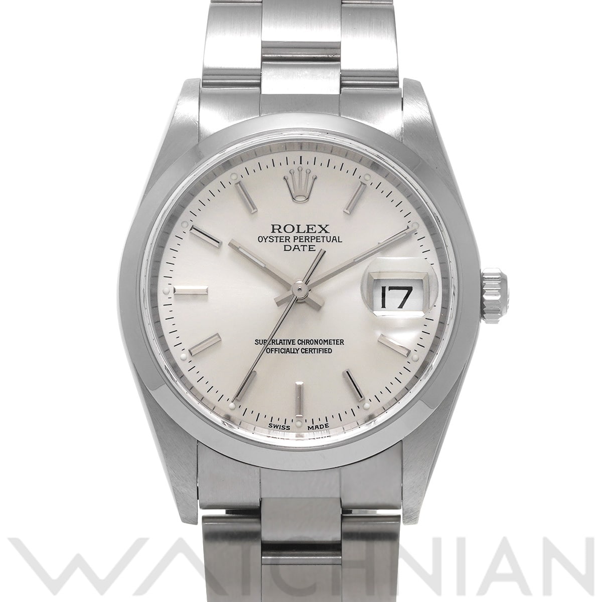 ロレックス オイスターパーペチュアル デイト 15200 シルバー メンズ 時計 【中古】【wristwatch】