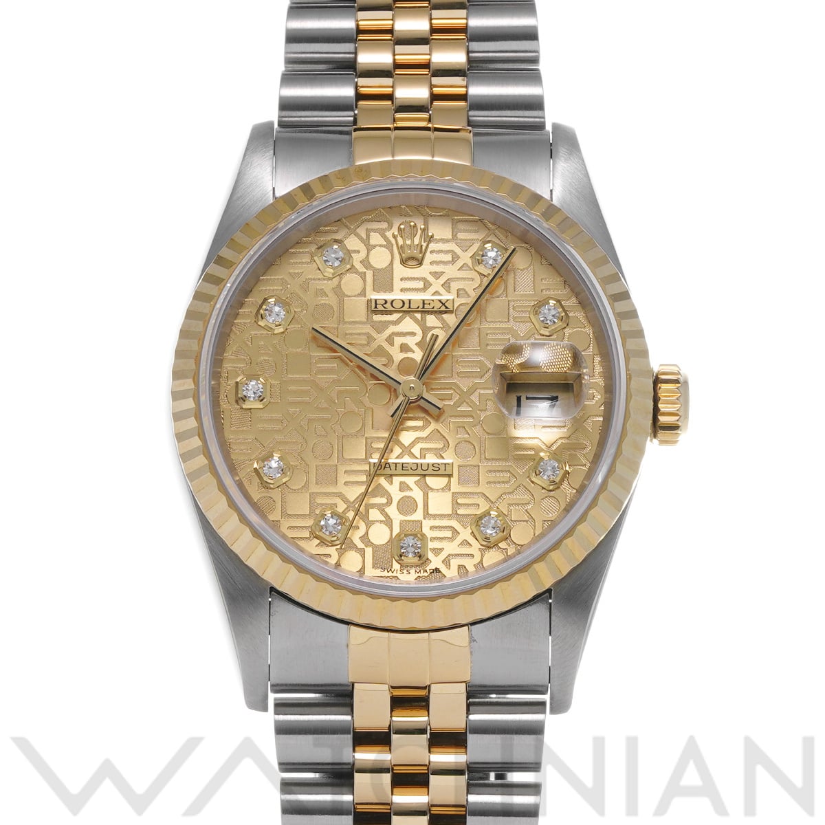 ロレックス デイトジャスト 16233G シャンパンコンピュータ/ダイヤモンド メンズ 時計 【中古】【wristwatch】