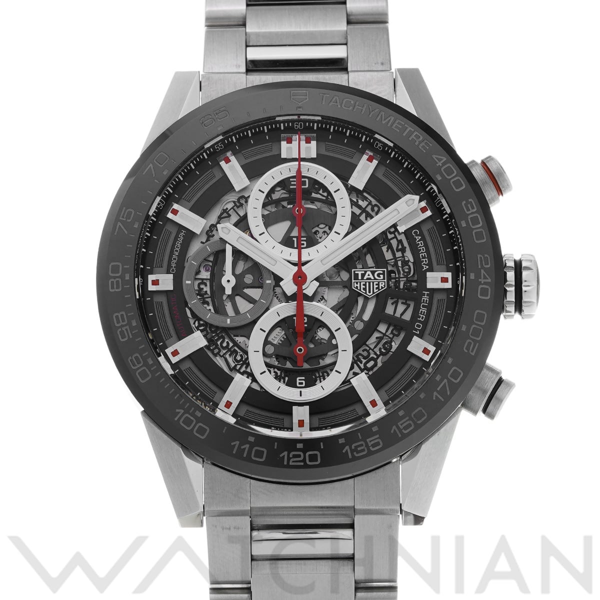 タグ ホイヤー カレラ キャリバーホイヤー01 クロノグラフ CAR201V.BA0714 ブラック メンズ 時計 【中古】【wristwatch】