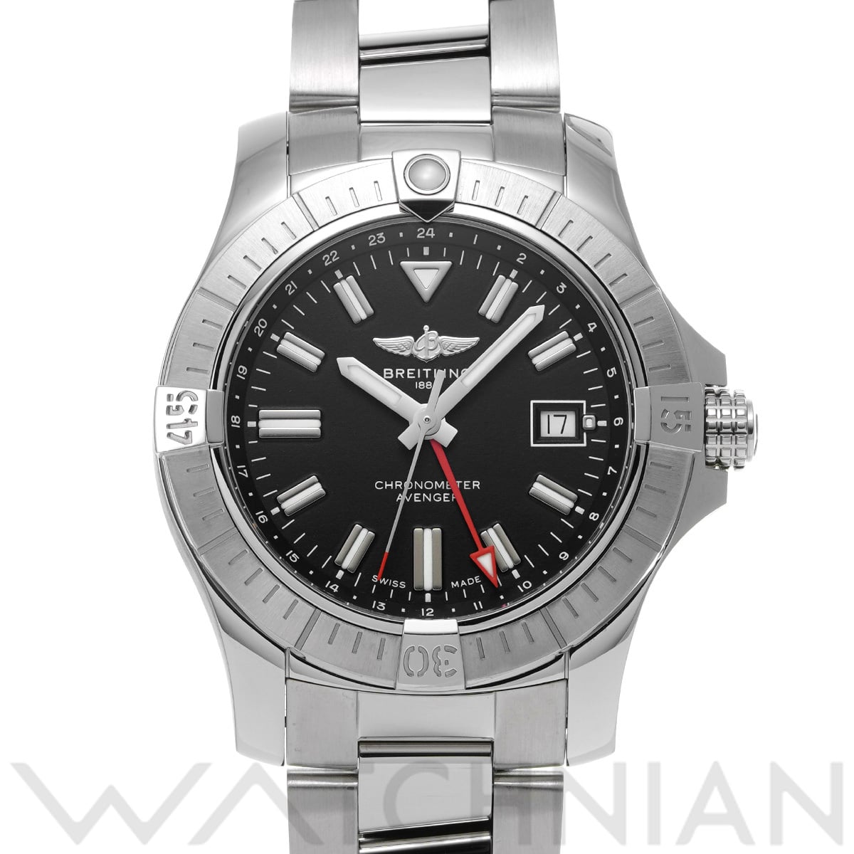 ブライトリング アベンジャー オートマチック GMT 43 A32397101B1A1 ブラック メンズ 時計 【中古】【wristwatch】