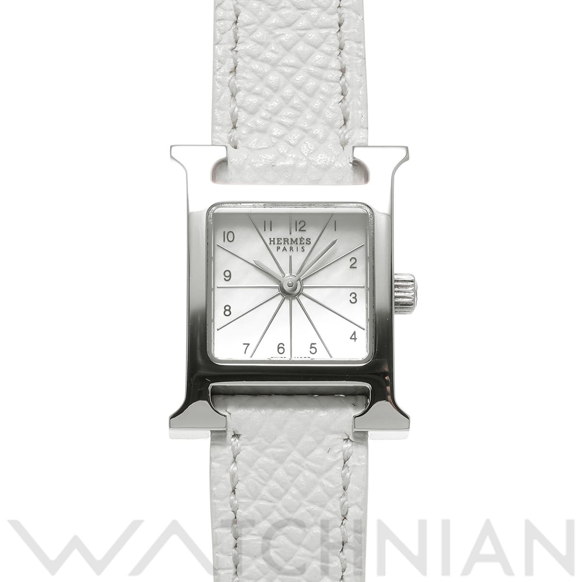 エルメス Hウォッチ ミニ HH1.110 ホワイトシェル レディース 時計 【中古】【wristwatch】