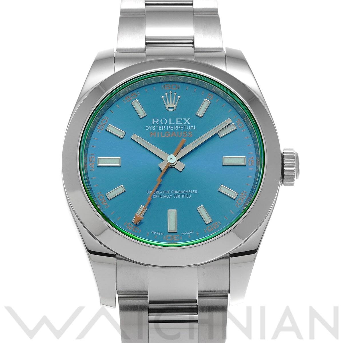 ロレックス ミルガウス 116400GV Zブルー メンズ 時計 【中古】【wristwatch】