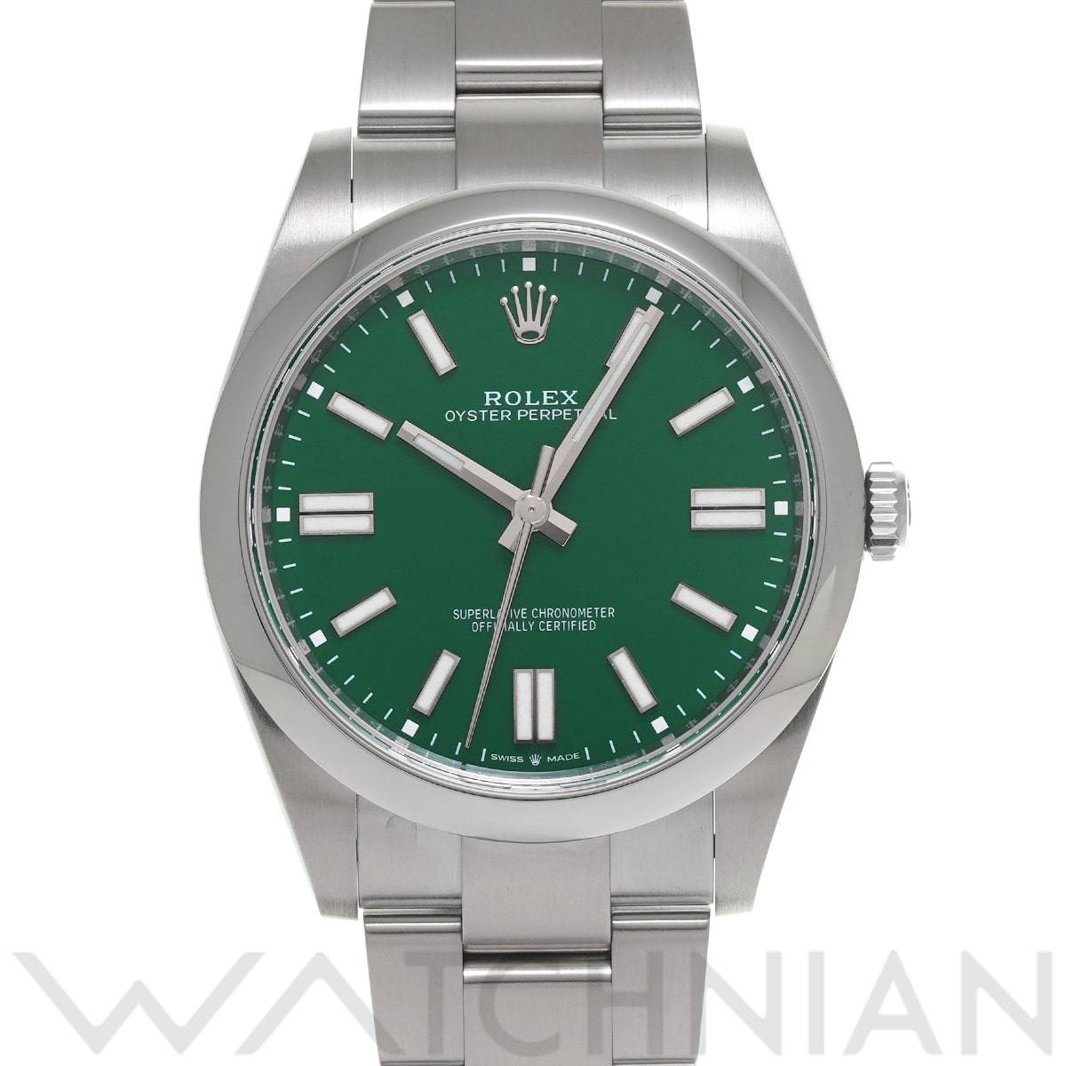 ロレックス オイスターパーペチュアル 41 124300 グリーン メンズ 時計 【中古】【wristwatch】