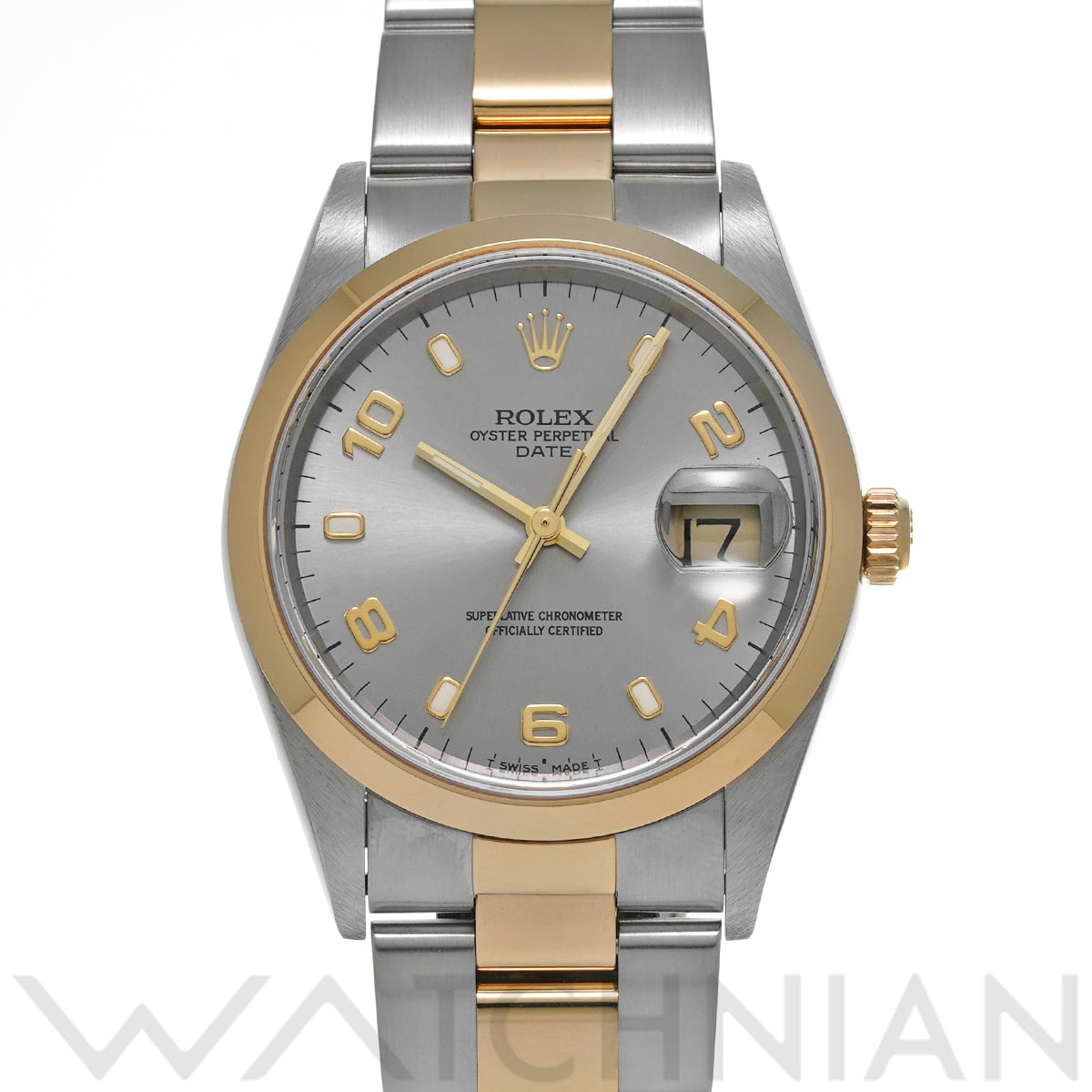 ロレックス オイスターパーペチュアル デイト 15203 グレー メンズ 時計 【中古】【wristwatch】