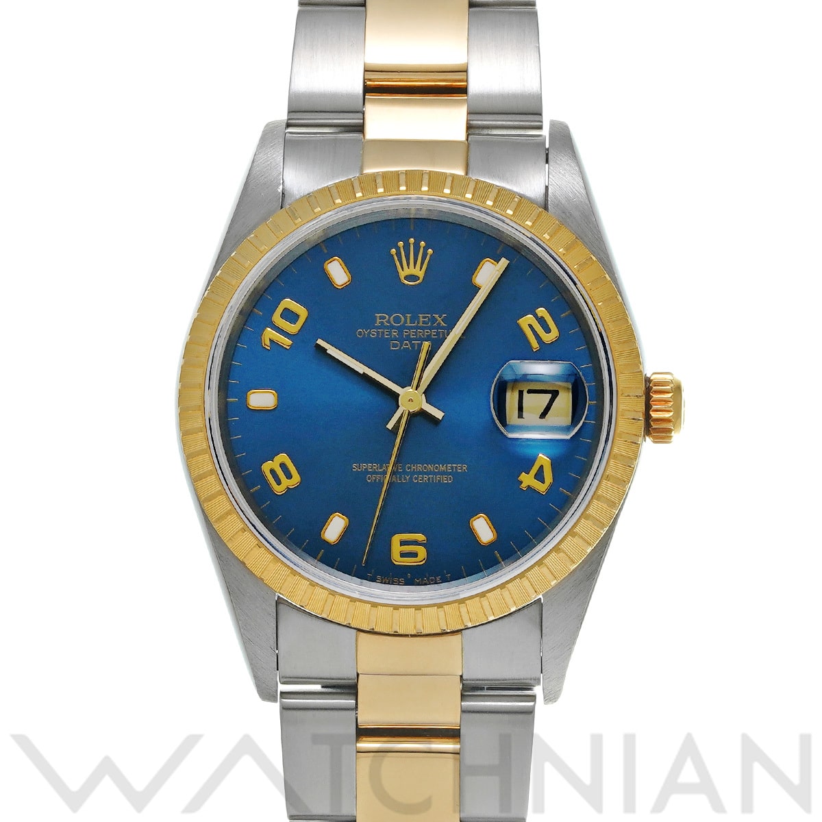 ロレックス オイスターパーペチュアル デイト 15223 ブルー メンズ 時計 【中古】【wristwatch】