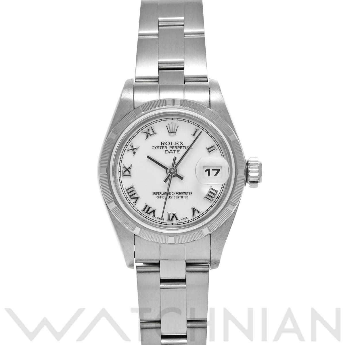 ロレックス オイスターパーペチュアル デイト 79190 ホワイト レディース 時計 【中古】【wristwatch】