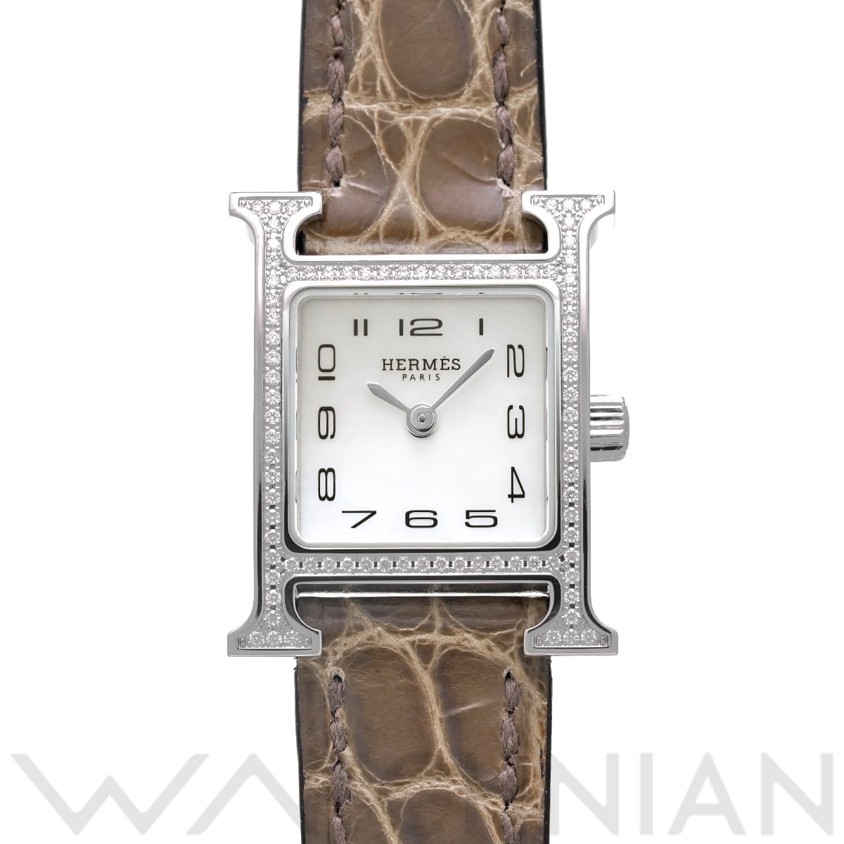 エルメス Hウォッチ ミニ HH1.131.286 ホワイトシェル レディース 時計 【中古】【wristwatch】