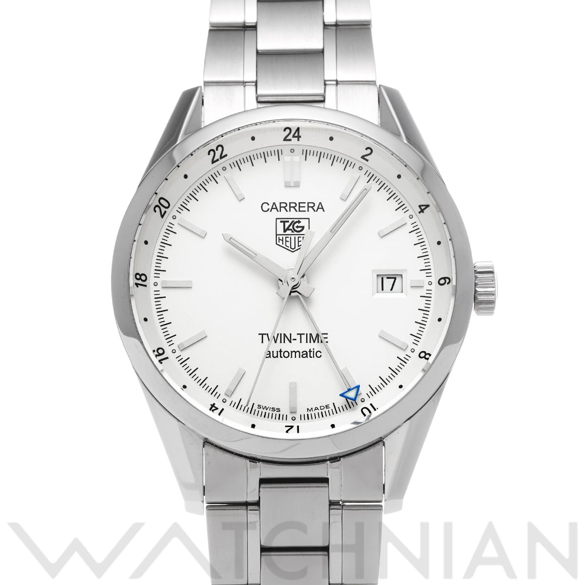 タグ ホイヤー カレラ ツインタイム WV2116.FC6181 シルバー メンズ 時計 【中古】【wristwatch】