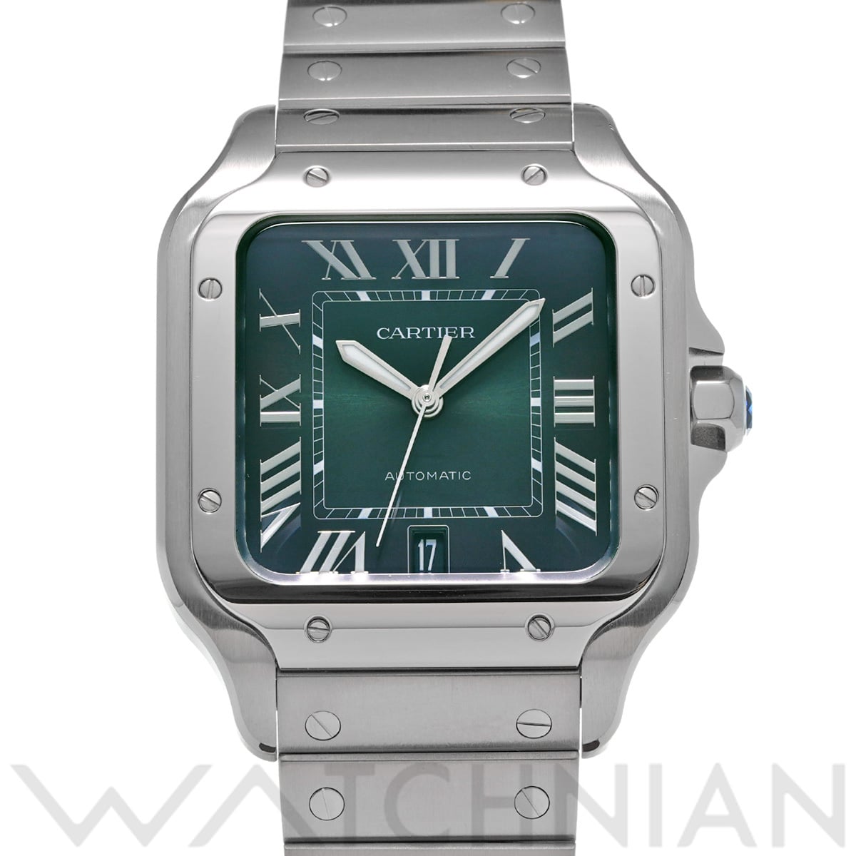 カルティエ サントス ドゥ カルティエ LM WSSA0062 グリーン メンズ 時計 【中古】【wristwatch】