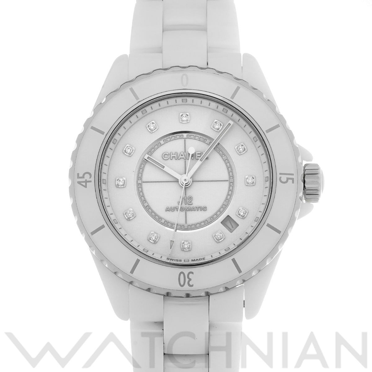 シャネル J12 キャリバー12.1 38MM H5705 ホワイトラッカー/ダイヤモンド メンズ 時計 【中古】【wristwatch】
