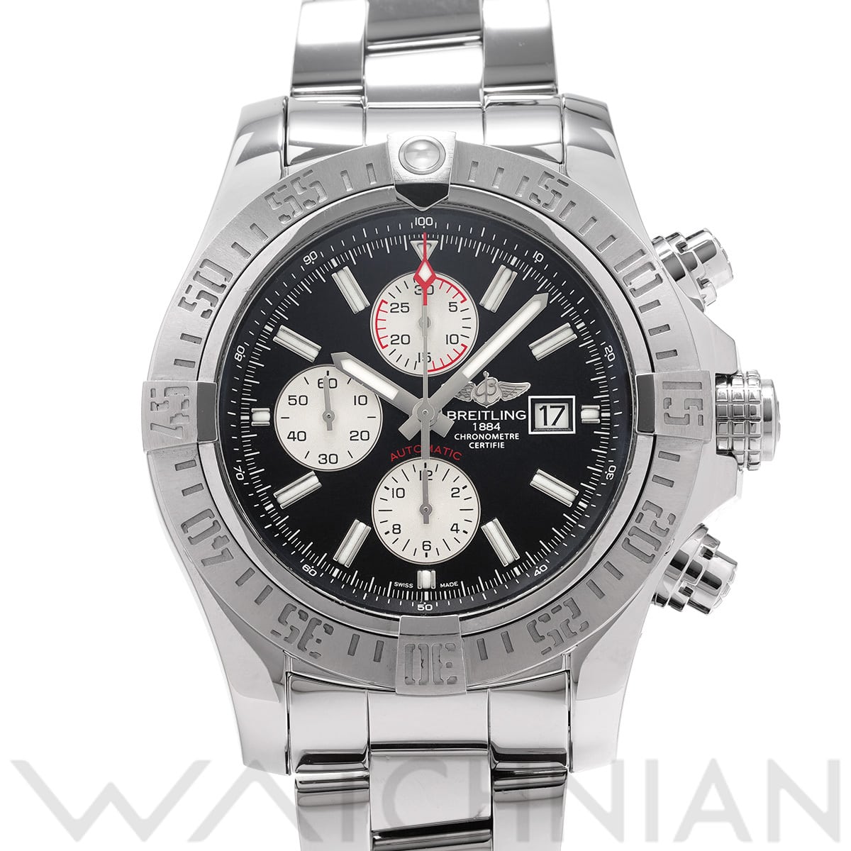ブライトリング スーパーアベンジャー II A1337111/BC29 ブラック/シルバー メンズ 時計 【中古】【wristwatch】