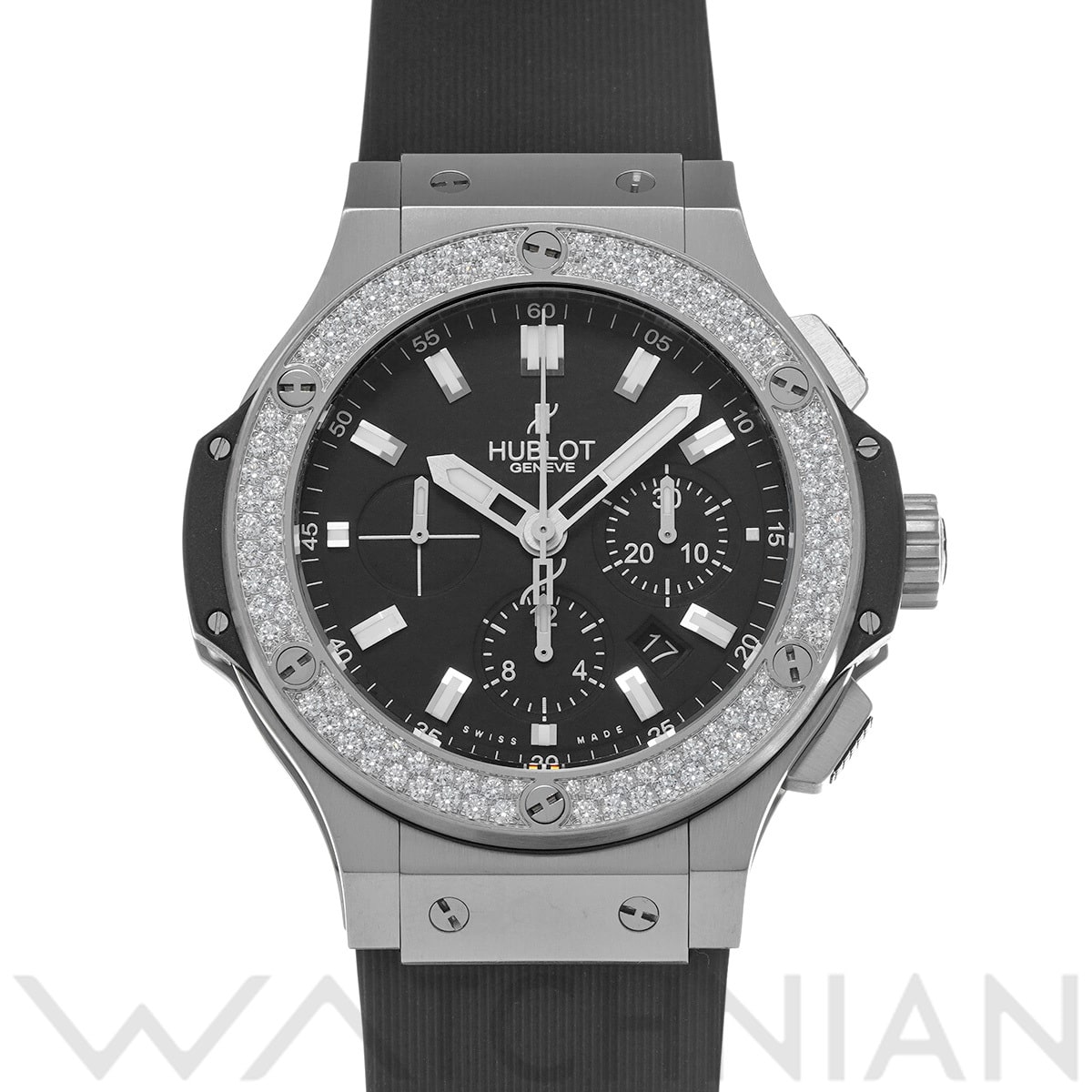 ウブロ ビッグバン スチール ダイヤモンド 301.SX.1170.RX.1104 ブラック メンズ 時計 【中古】【wristwatch】