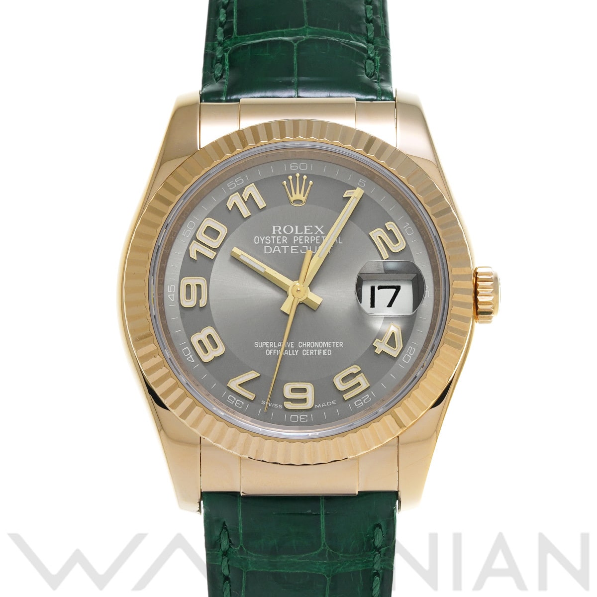 ロレックス デイトジャスト 36 116138 グレー メンズ 時計 【中古】【wristwatch】