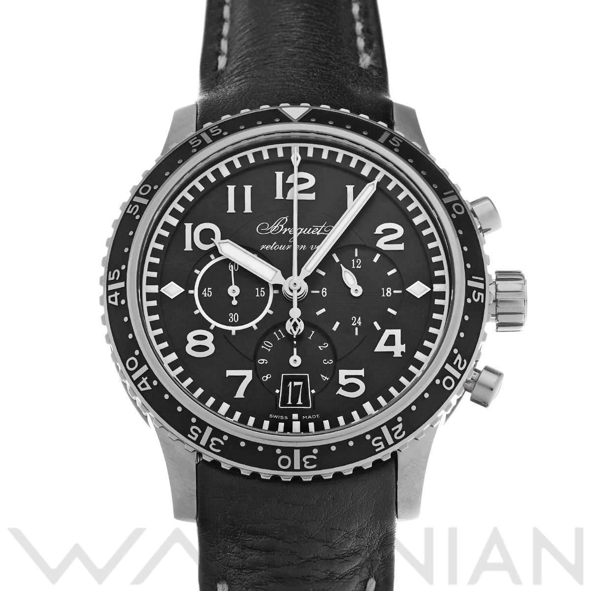 ブレゲ トランスアトランティック タイプXXI 3810TI/H2/3ZU ブラック メンズ 時計 【中古】【wristwatch】