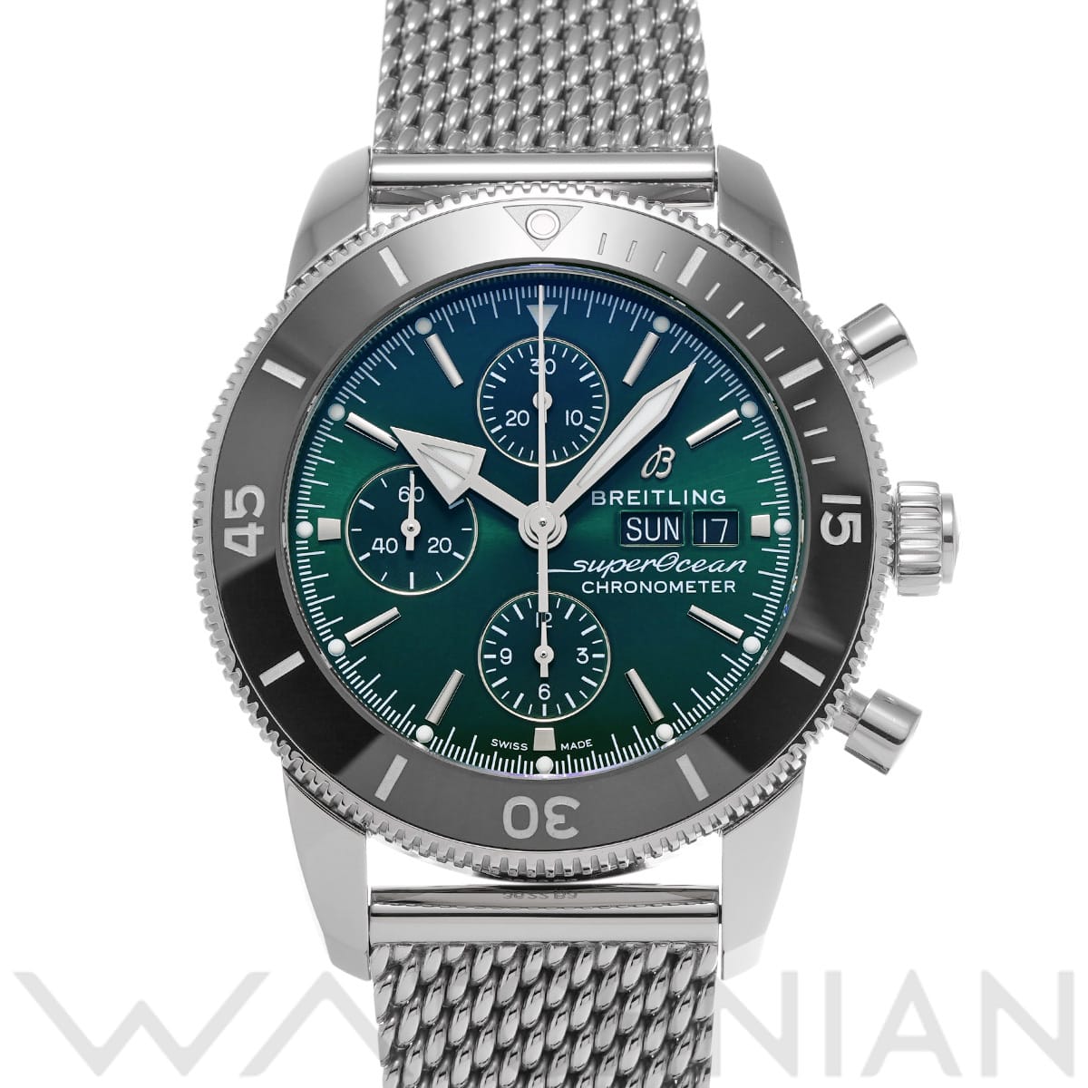 ブライトリング スーパーオーシャン ヘリテージ クロノグラフ 44 A13313121L1A1 グリーン メンズ 時計 【中古】【wristwatch】
