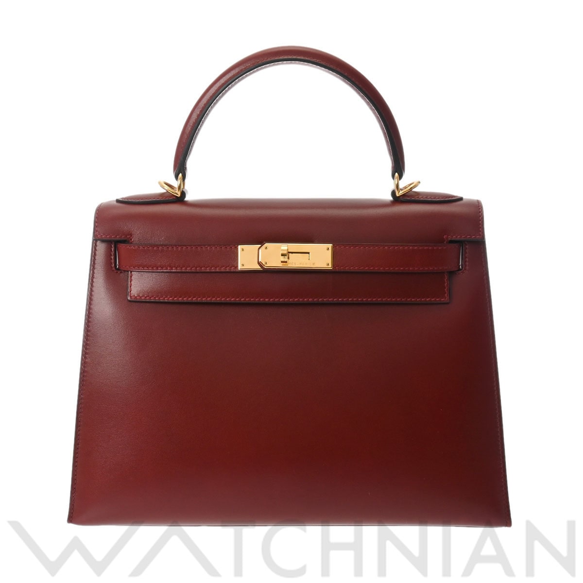 エルメス ケリー 28 外縫い 2WAY ルージュアッシュ/ゴールド金具 ボックスカーフ レディース バッグ 【中古】【bag】
