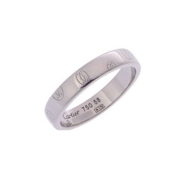 カルティエ ハッピーバースデーリング #58 シルバー K18ホワイトゴールド WG レディース ジュエリー 【中古】【jewelry】