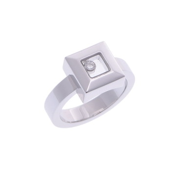 ショパール ハッピーダイヤリング スクエア #12 シルバー K18ホワイトゴールド WG レディース ジュエリー 【中古】【jewelry】