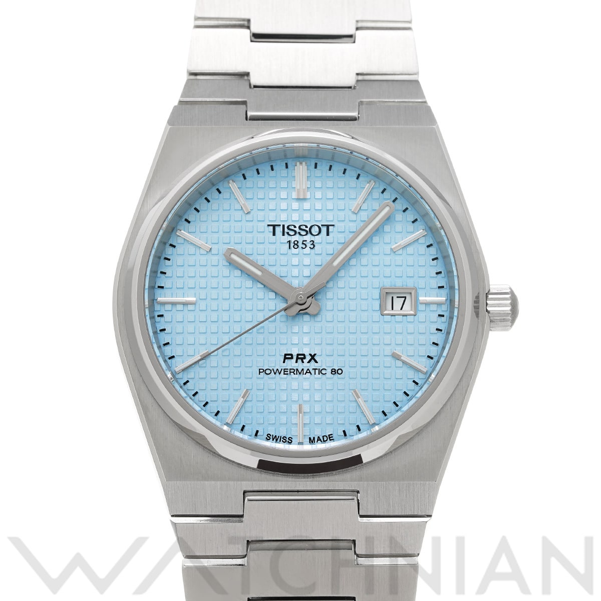 ティソ PRX パワーマティック 80 T137.407.11.351.00 アイスブルー メンズ 時計 【中古】【wristwatch】