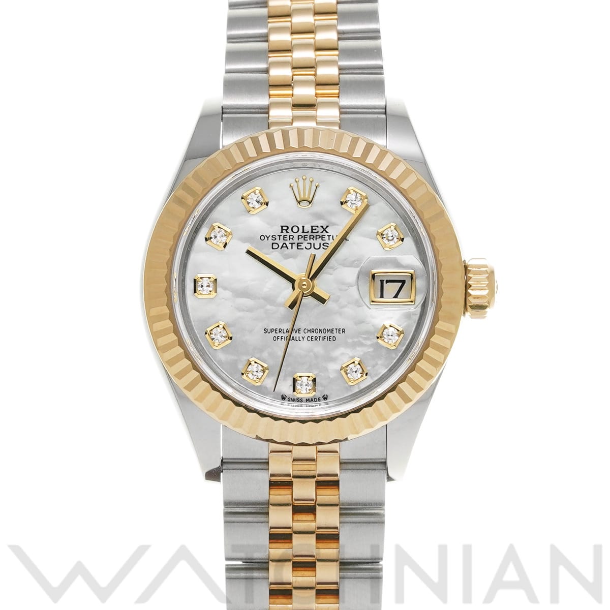 ロレックス レディ デイトジャスト 28 279173NG ホワイトシェル/ダイヤモンド レディース 時計 【中古】【wristwatch】