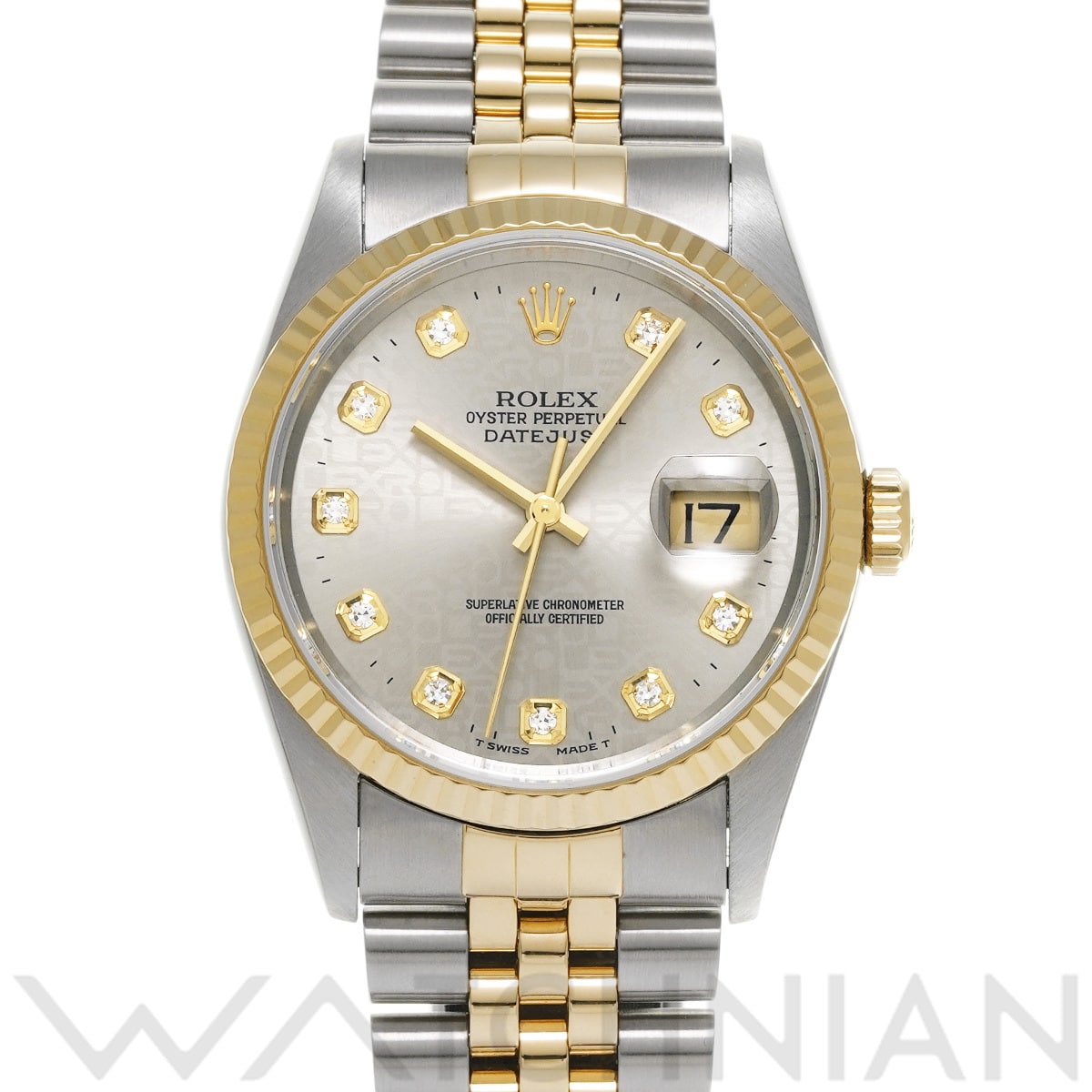 ロレックス デイトジャスト 16233G グレーコンピュータ/ダイヤモンド メンズ 時計 【中古】【wristwatch】