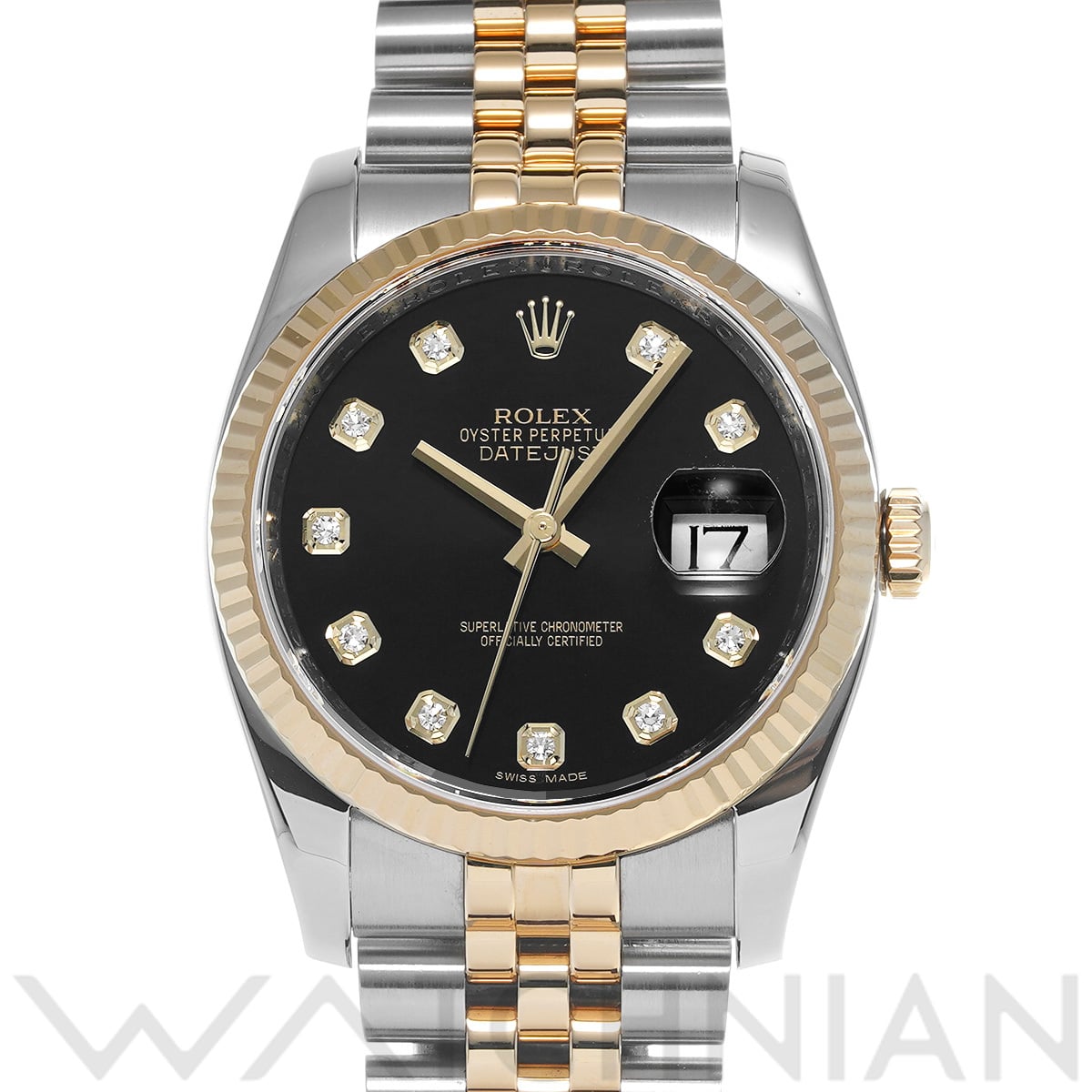 ロレックス デイトジャスト 36 116233G ブラック/ダイヤモンド メンズ 時計 【中古】【wristwatch】