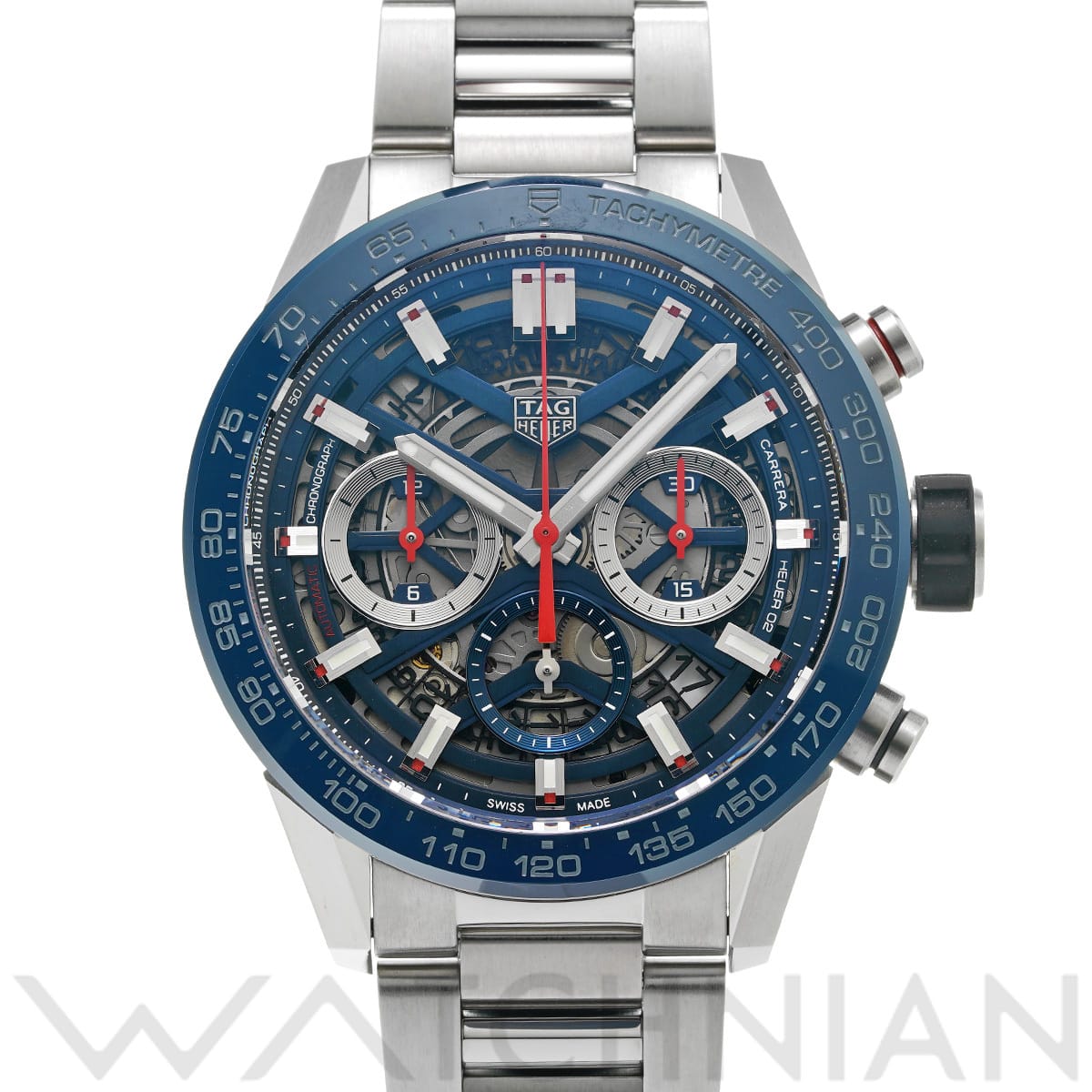 タグ ホイヤー カレラ キャリバー ホイヤー02 クロノグラフ CBG2011.BA0662 ブルー メンズ 時計 【中古】【wristwatch】