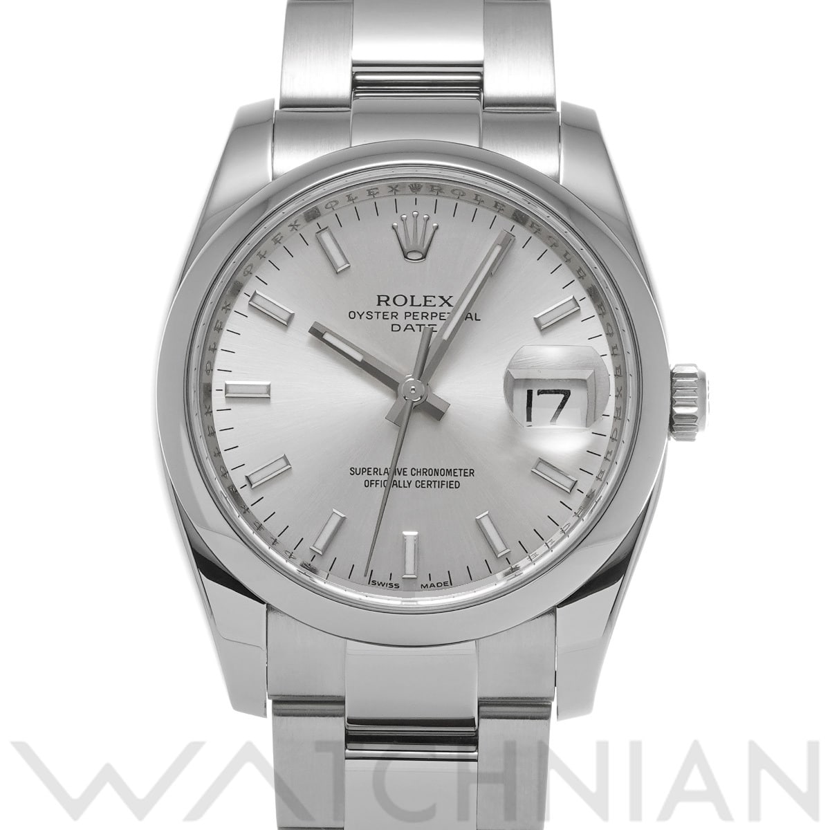 ロレックス オイスターパーペチュアル デイト 34 115200 シルバー メンズ 時計 【中古】【wristwatch】