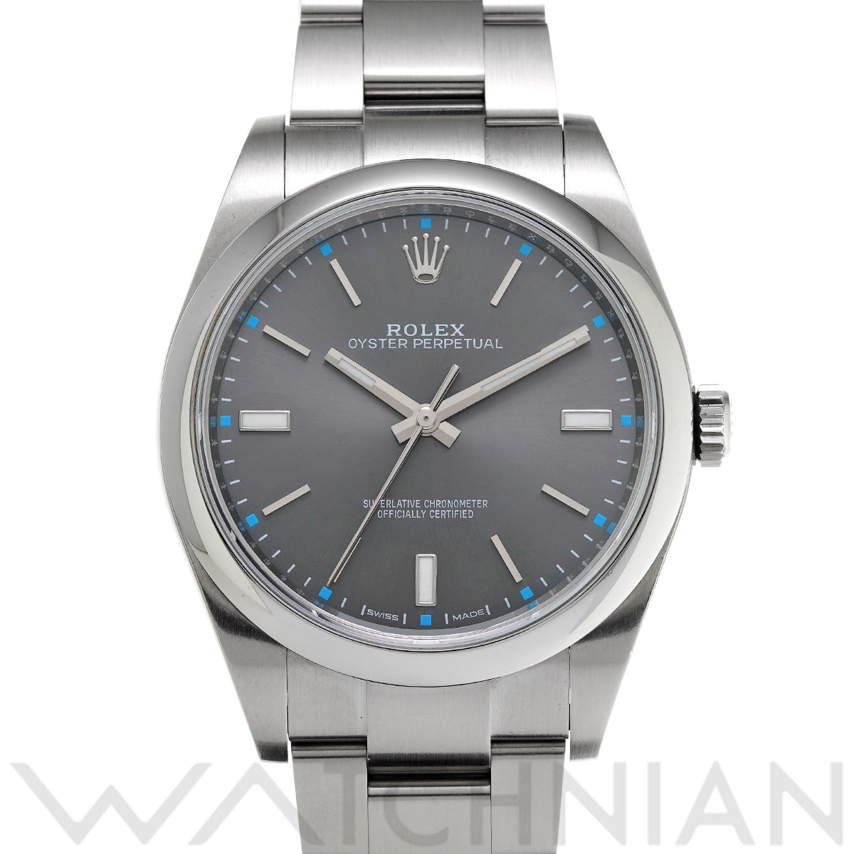 ロレックス オイスターパーペチュアル 39 114300 ダークロジウム メンズ 時計 【中古】【wristwatch】