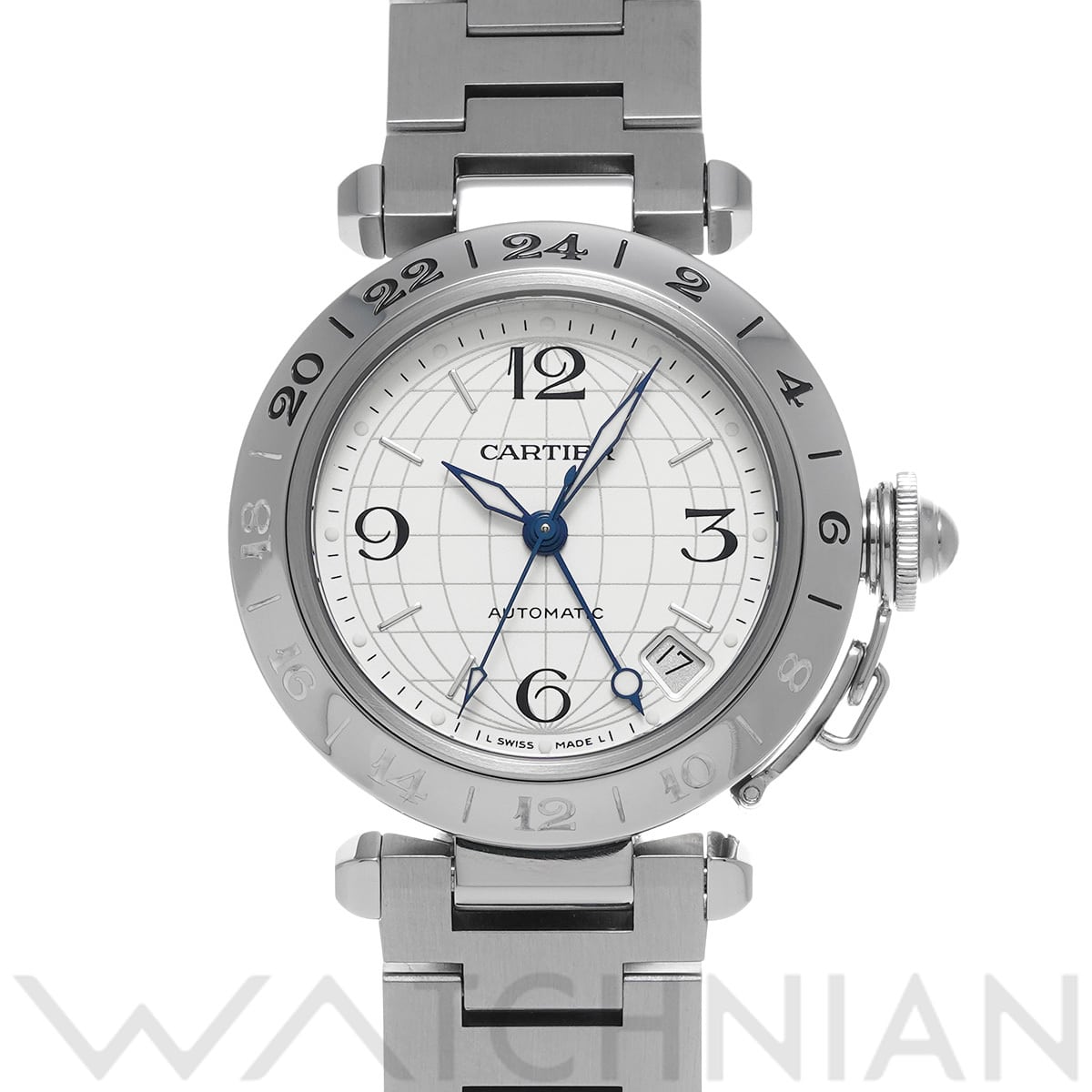 カルティエ パシャ C メリディアン GMT W31078M7 シルバー ユニセックス 時計 【中古】【wristwatch】