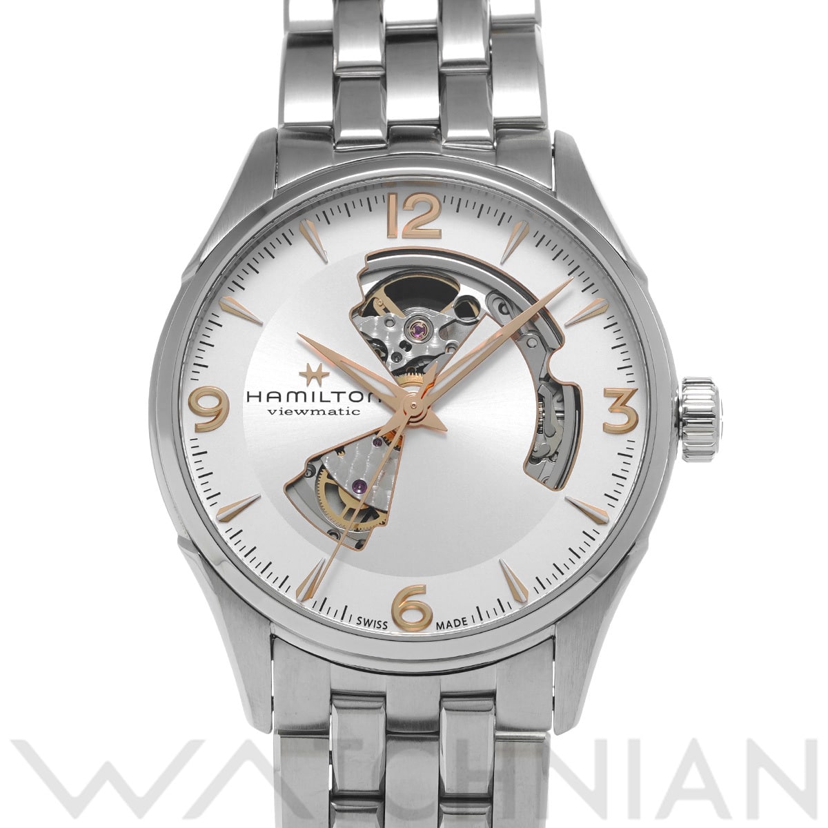 ハミルトン ジャズマスター オープンハート オート H32705151 シルバー メンズ 時計 【中古】【wristwatch】
