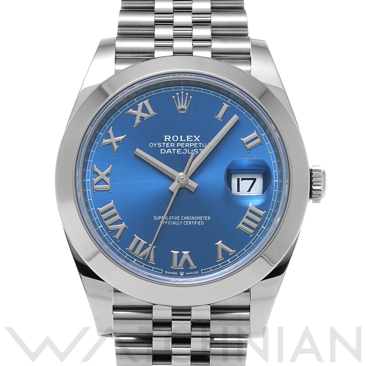 ロレックス デイトジャスト 41 126300 アズーロブルー メンズ 時計 【中古】【wristwatch】