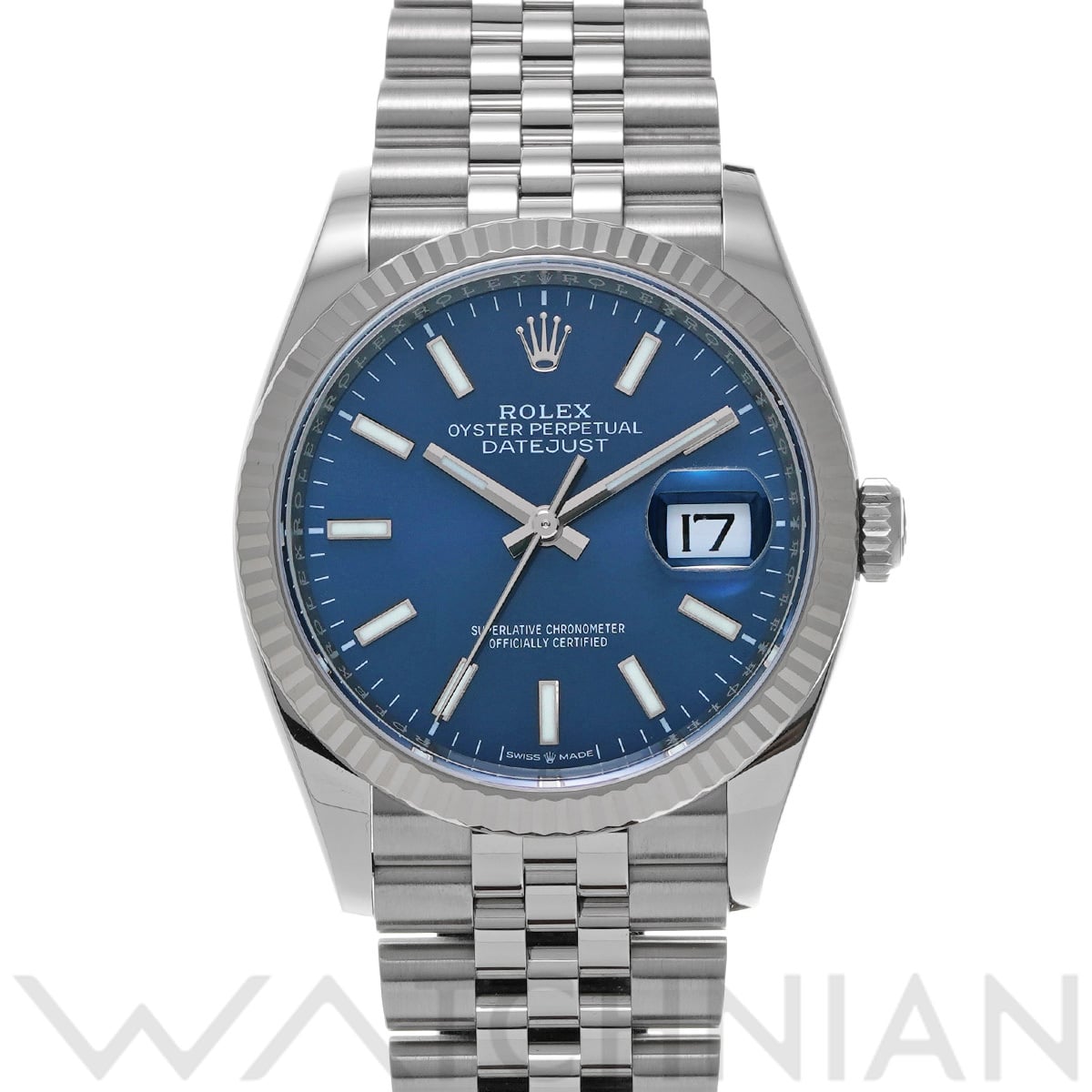 ロレックス デイトジャスト 36 126234 ブライトブルー メンズ 時計 【中古】【wristwatch】