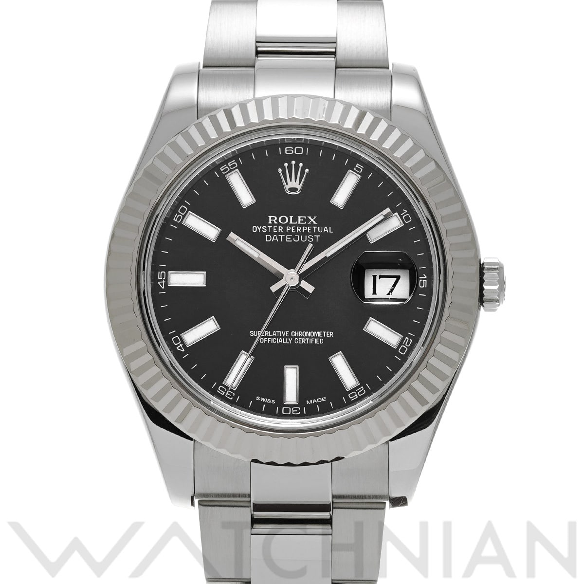 ロレックス デイトジャスト II 116334 ブラック メンズ 時計 【中古】【wristwatch】