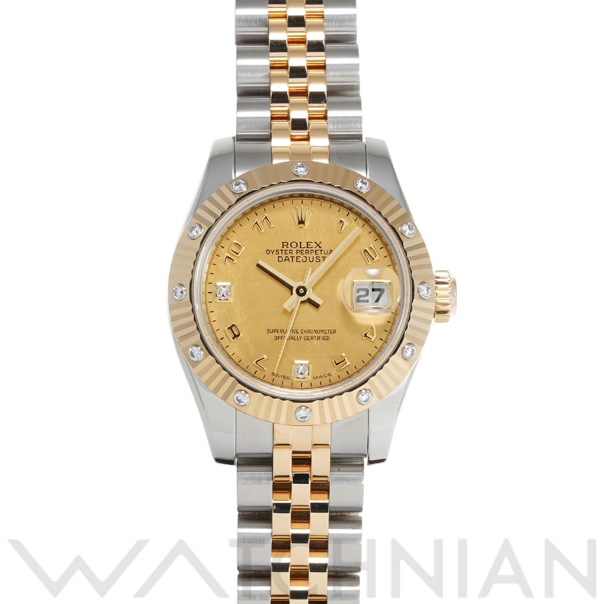 ロレックス レディ デイトジャスト 26 179313 イエローシェル/ダイヤモンド レディース 時計 【中古】【wristwatch】