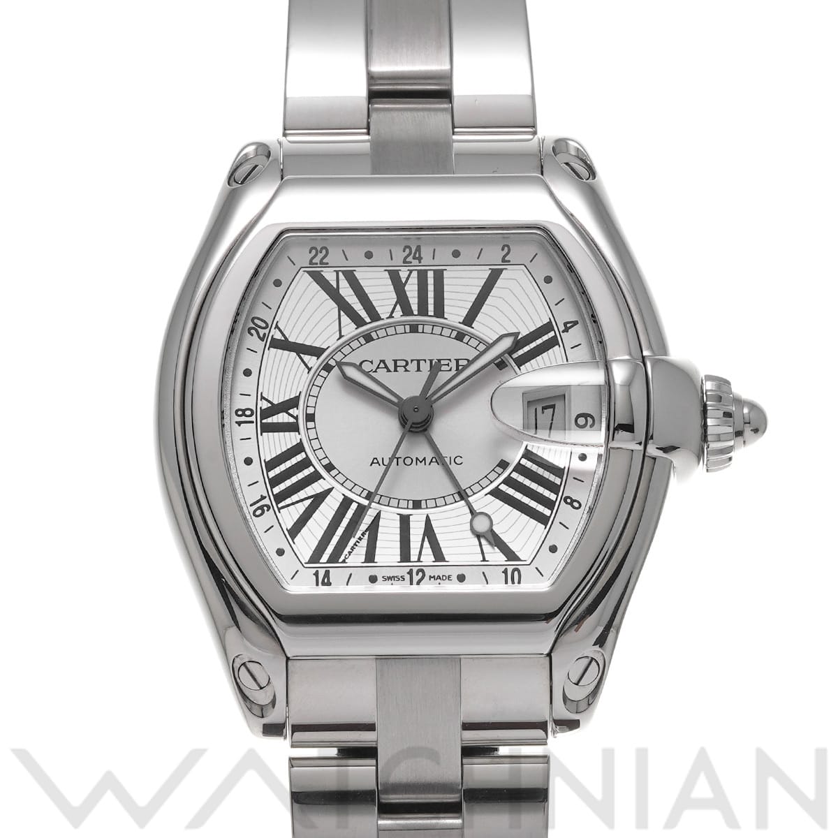 カルティエ ロードスター GMT W62032X6 シルバー メンズ 時計 【中古】【wristwatch】