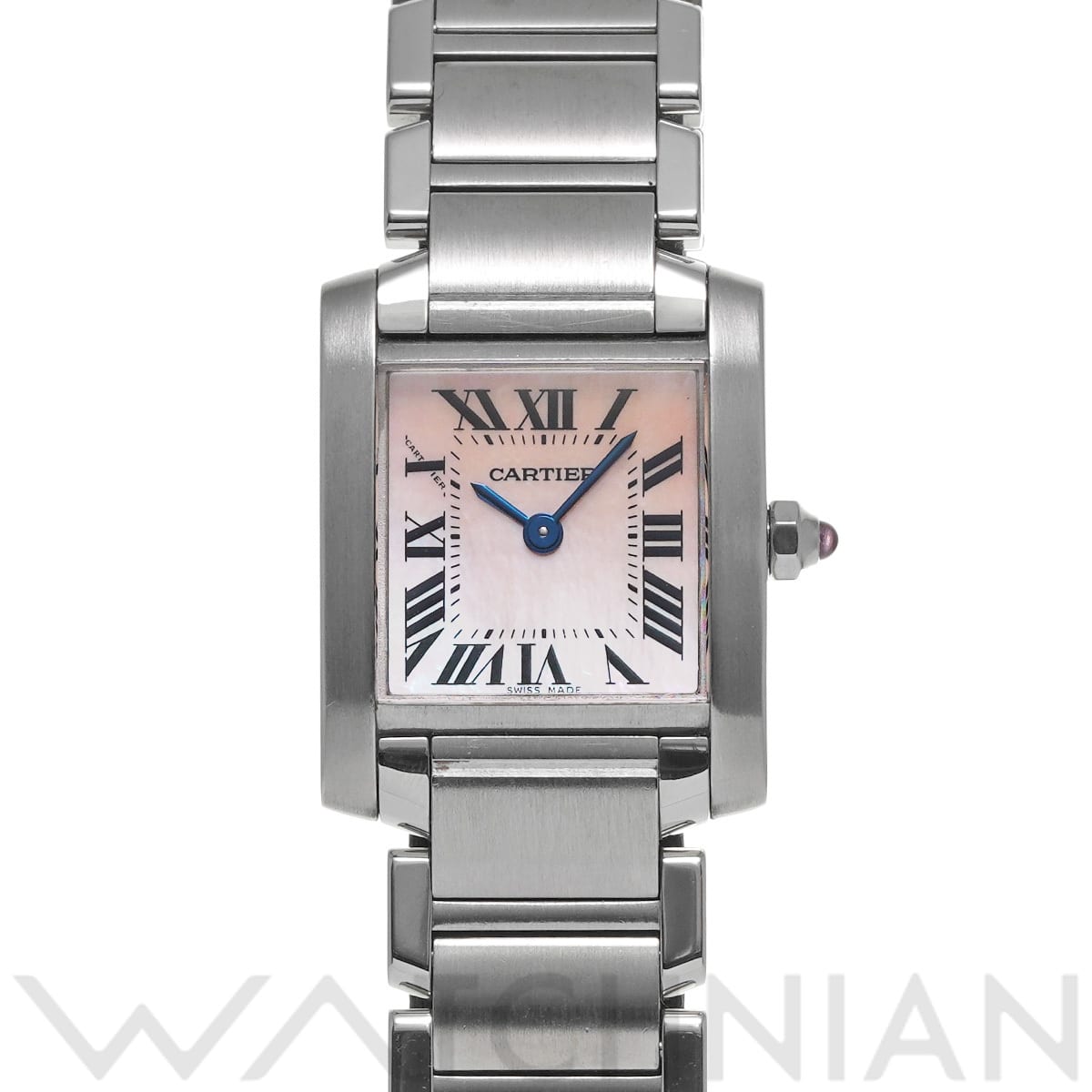 カルティエ タンク フランセーズ SM W51028Q3 ピンクシェル レディース 時計 【中古】【wristwatch】