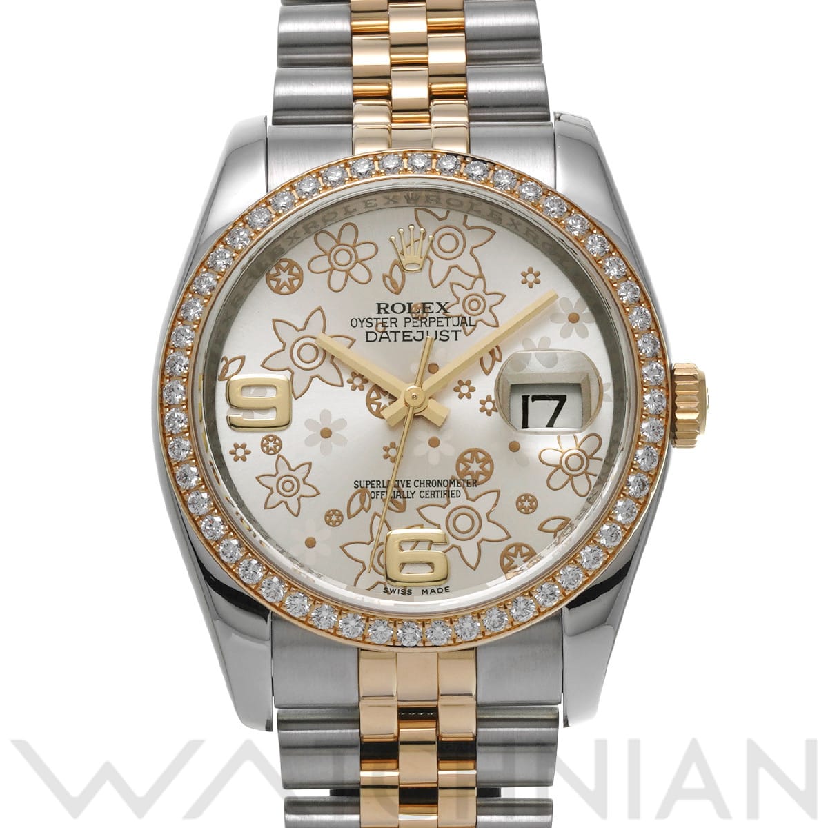 ロレックス デイトジャスト 36 116243 シルバーフラワー メンズ 時計 【中古】【wristwatch】
