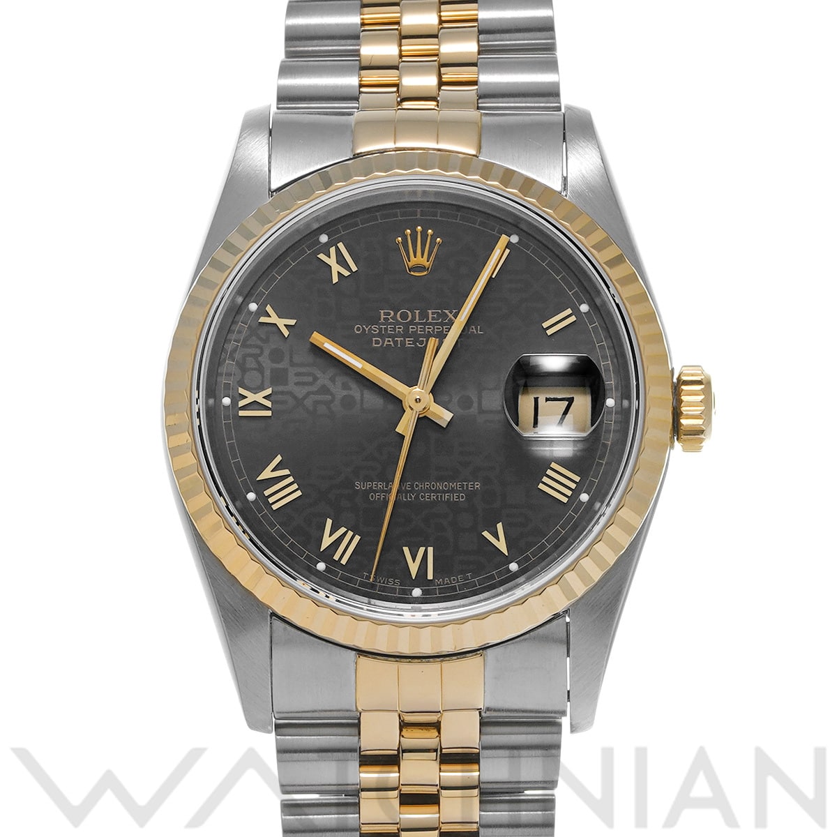 ロレックス デイトジャスト 16233 ブラックコンピュータ メンズ 時計 【中古】【wristwatch】