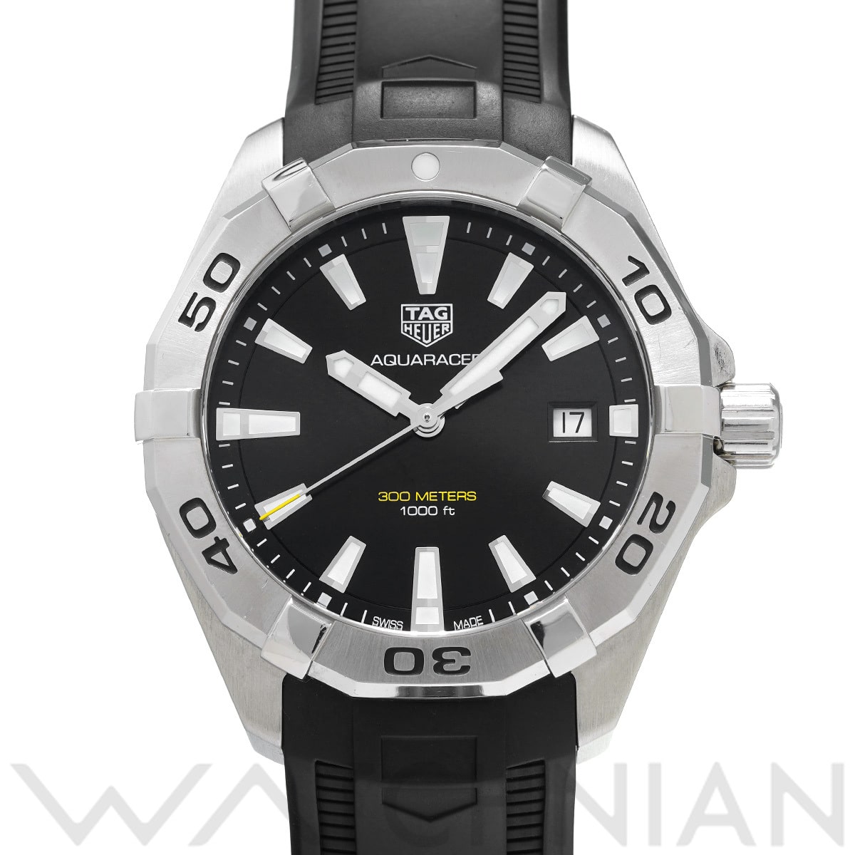 タグ ホイヤー アクアレーサー クォーツ WBD1110.FT8021 ブラック メンズ 時計 【中古】【wristwatch】